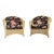 Pair Vintage Wicker Lounge Chairs W/ Floral Cushions For Sale