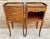 Vintage French Bedside Tables in Marquetry and Bronze Hardware, 1920, Set of 2 For Sale - Image 4 of 13