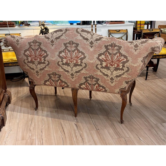 19th Century Italian Walnut Settee With Scrolled Arms For Sale - Image 12 of 17