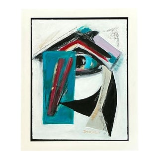 Vintage Original Abstract Oil Painting on Canvas For Sale