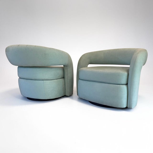 Signed Weiman Targa Swivel Chairs, a Pair For Sale - Image 15 of 17