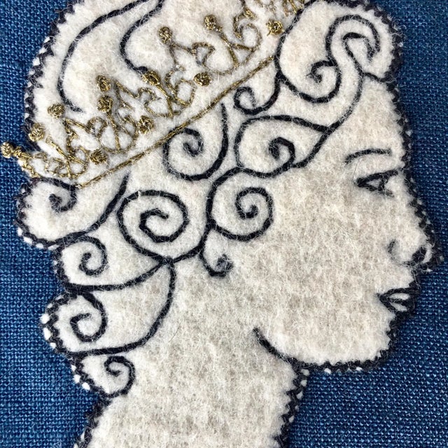 2010s Jan Constantine Elizabeth II Diamond Jubilee Handcrafted Pillow For Sale - Image 5 of 12