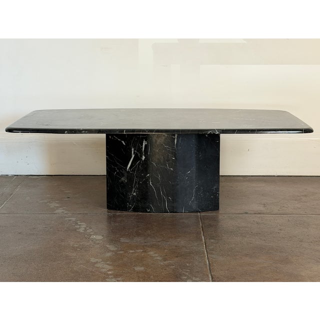 Vintage 1980's Black Marble Coffee Table For Sale In Los Angeles - Image 6 of 14