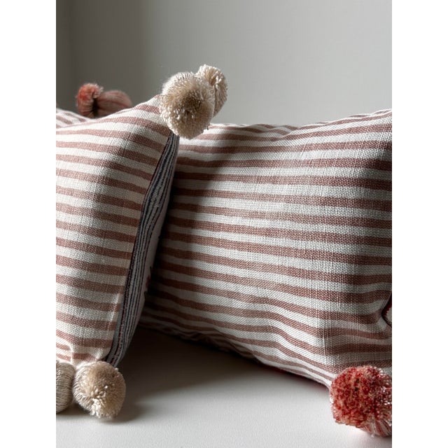 Textile Artisanal Lavender‑Filled Decorative Pillows — Couture Fabrics & Trim (Schumacher, Nina Campbell, Samuel & Sons), Set of Two For Sale - Image 7 of 13