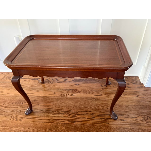 Brown Antique Side Table Handmade by Charak Furniture in 1930 For Sale - Image 8 of 10