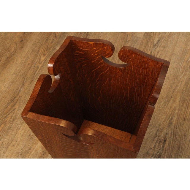 Stickley Mission Collection Oak Waste Basket For Sale - Image 10 of 12
