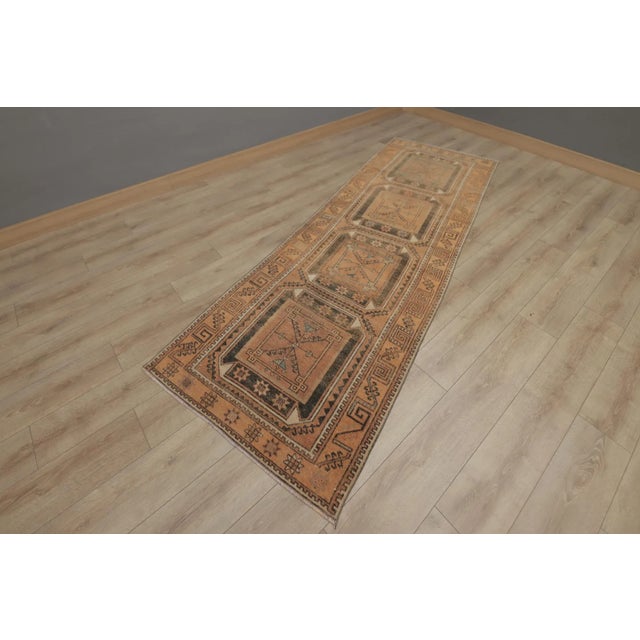 1970s Turkish Brown Hand Knotted Runner For Sale - Image 10 of 10