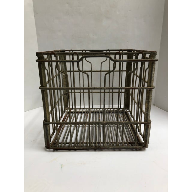 1960s Industrial Metal Milk Crate Chairish