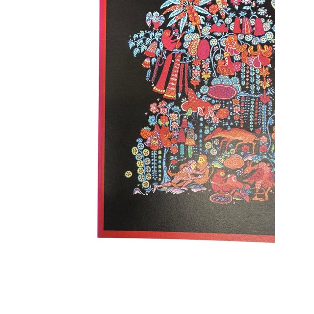 Hermès Vintage Framed Authentic Original Hermès Art Advertisement Lithograph Featuring Hermès "Légende Moghole" Silk Scarf For Sale - Image 4 of 8