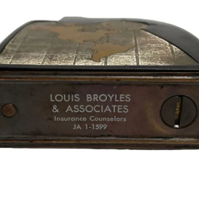 Circa 1964 Copper World Table Lighter by Broyles & Associates For Sale - Image 4 of 5