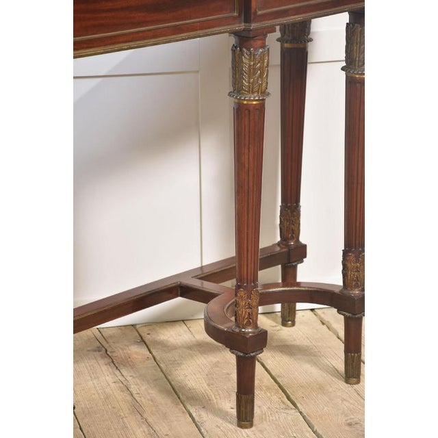 Brown Long French Empire Revival Style Console Table in Mahogany, 1890s For Sale - Image 8 of 18