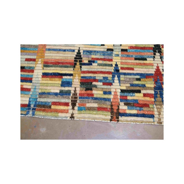Textile Colorful Small Modern Wool Rug For Sale - Image 7 of 7