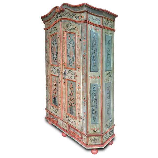 Painted Tyrolean Wardrobe in Fir For Sale - Image 3 of 18