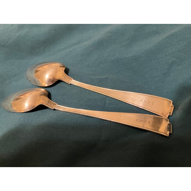 1924 Dated J. A. Staff & Son Sterling Silver Spoons - A Pair For Sale - Image 15 of 18