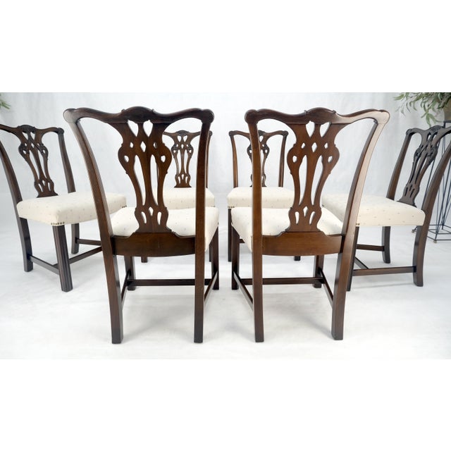 Set of 6 c1940s Mahogany Fine Carved Chippendale Style Chairs Clean! For Sale - Image 12 of 13