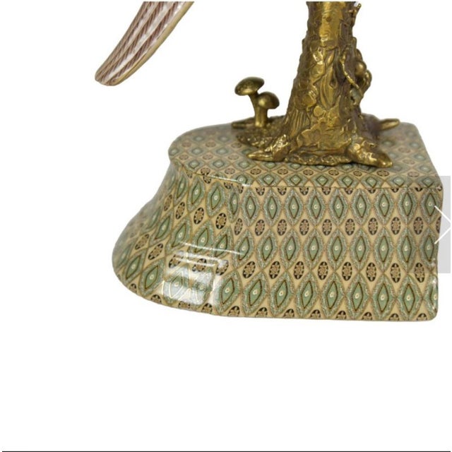 Contemporary Bronze Ceramic Reggilibri Parrots from Royal Family, Set of 2 For Sale - Image 3 of 5