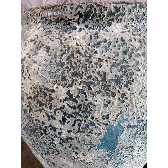 Terra Cotta Blue Urns, Garden Elements, Elegant Design For Sale - Image 4 of 17