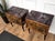 Metal Mid-Century Italian Art Deco Style Nightstands in Walnut with Glass Tops, 1950s, Set of 2 For Sale - Image 7 of 11