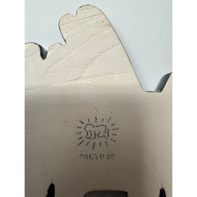 Abstract Mid 20th Century A Porcelain Featuring the Iconic "Barking Dog" Motif by the Artist Keith Haring, 4 1/2" X 5" For Sale - Image 3 of 3