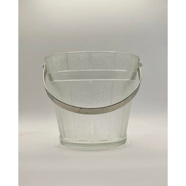 Silver Mid 20th Century Glass Faux Wood Ice Bucket For Sale - Image 8 of 10