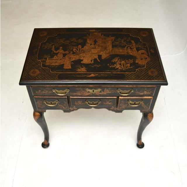 1950s Lacquered Chinoiserie Lowboy Side Table, 1950 For Sale - Image 5 of 12
