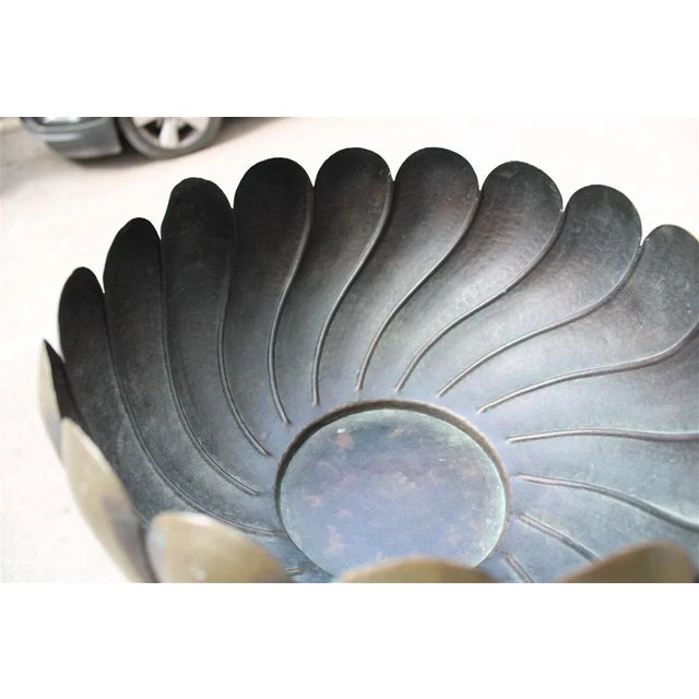 Art Deco Italian Embossed Brass Bowl by Egidio Casagrande, 1930s For Sale - Image 4 of 7