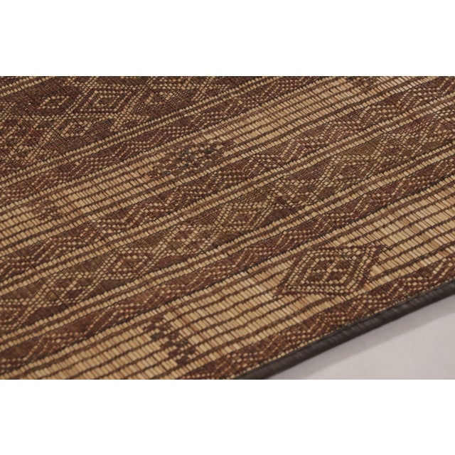 Rug & Kilim Vintage Tuareg Mat, Camel Beige-Brown With Tribal Geometric Motifs - Rug & Kilim For Sale - Image 4 of 9