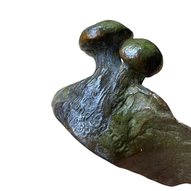 1930s McClelland Barclay Decorative Bronze Mushroom Lilly Pad Trinket Dish For Sale - Image 4 of 10