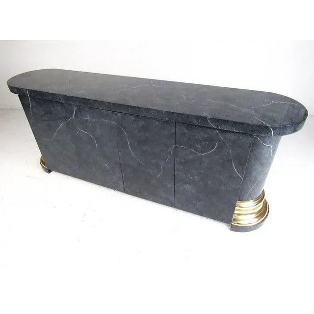 This stylish vintage modern sideboard features deco style design and makes a striking addition to dining room or showroom...