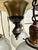 Vintage Three Light Brass Semi-Flush Mount Fixture With Vintage Shades For Sale - Image 9 of 12