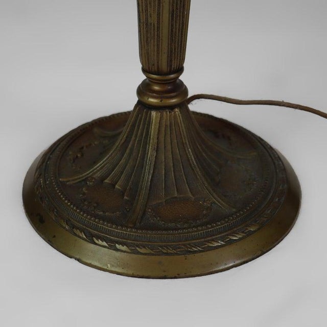 Antique Arts & Crafts Slag Glass Table Lamp C1910 For Sale - Image 6 of 8
