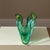 Green Viz Art Glass Green Fan Sculptural Blown Glass Vessel For Sale - Image 8 of 10
