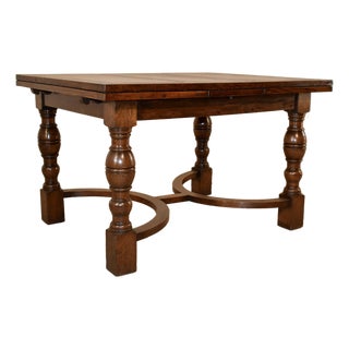 Waring and Gillow Signed Paneled Top Draw-Leaf Table, Circa 1920 For Sale