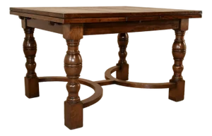 Waring and Gillow Signed Paneled Top Draw-Leaf Table, Circa 1920