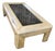 Vintage Distressed Leather Coffee Table For Sale