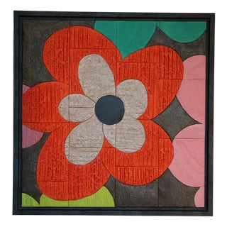 Vintage Painting in Lime, Clay, Plaster and Waxed Concrete by Véronique Lamothe For Sale