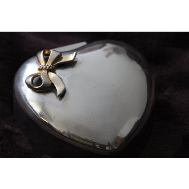 Heart-Shaped Silver Jewelry Box, 1970s For Sale - Image 9 of 18