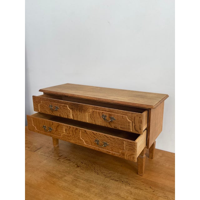 Henning Kjaernulf Style Oak Low Chest C. 1970s For Sale - Image 11 of 18