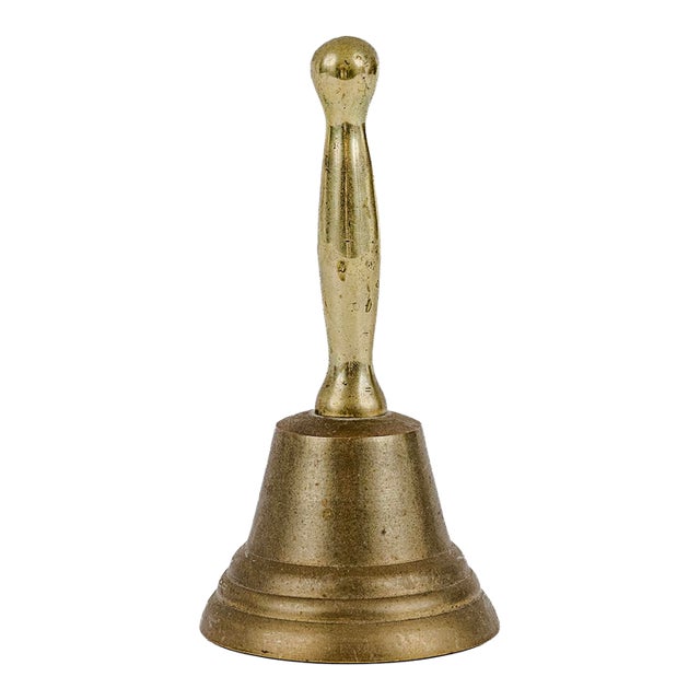 Vintage Solid Brass Hand Bell For Sale