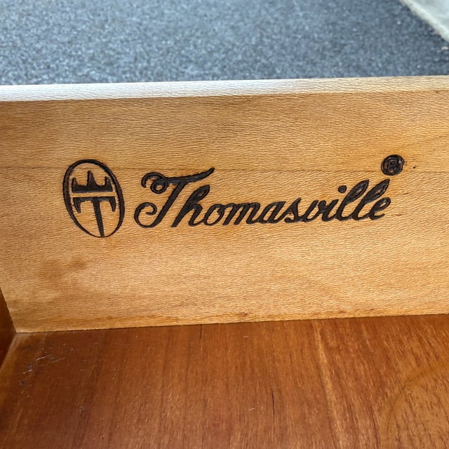 Late 20th Century Vintage Thomasville Chippendale Collector's Cherry Nightstand Cabinet With Drawer For Sale - Image 5 of 17