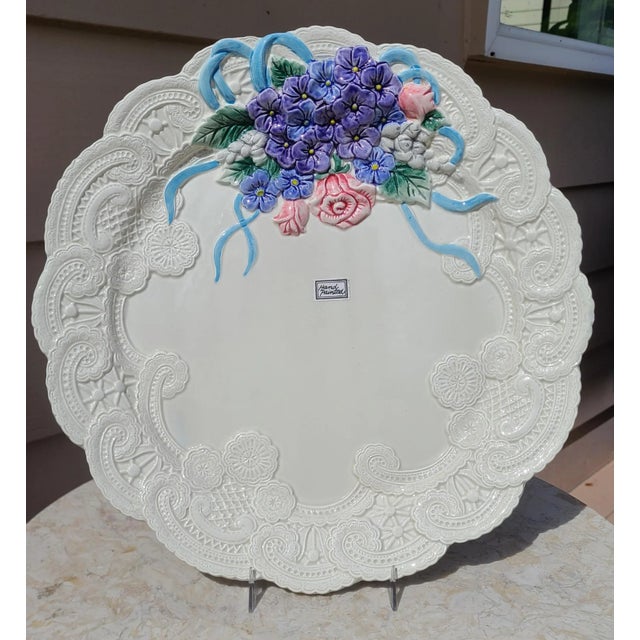 MOS25Vintage Fitz and Floyd Majolica Style Serving Platter For Sale - Image 13 of 13