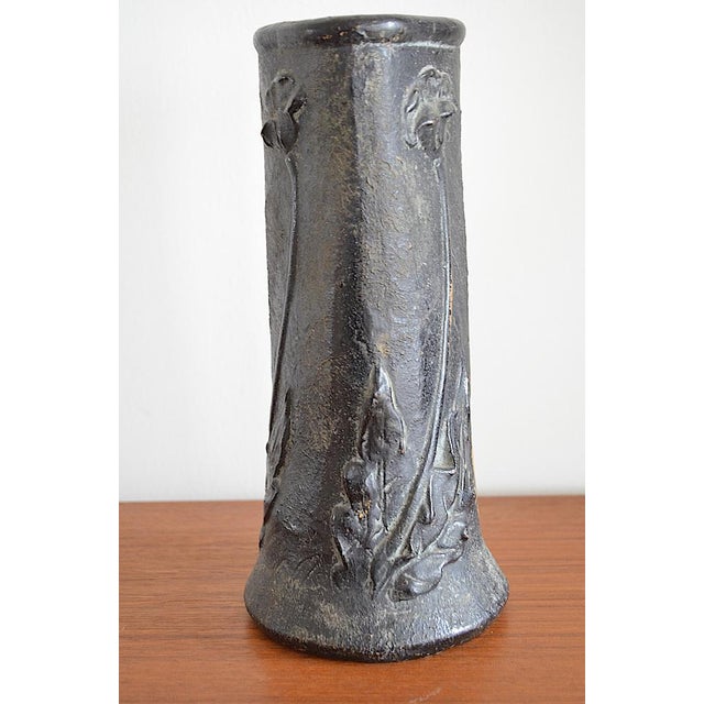 Art Nouveau Ceramic Vase with Floral Motif, 1910s For Sale - Image 5 of 11