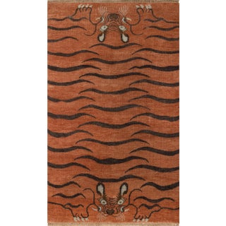 Tanvi Tiger Rust 5' X 8' Area Rug For Sale