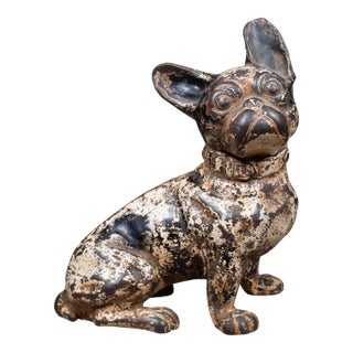 Cast Iron French Bulldog Doorstop by Hubley c.1910-1940 For Sale