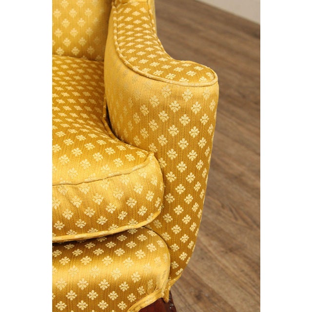Chippendale Style Custom Quality Mahogany Wingback Chair For Sale - Image 12 of 12
