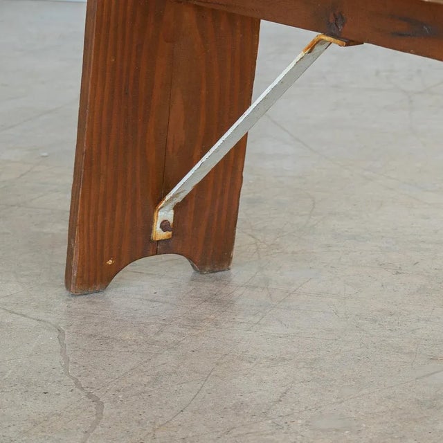 Long 1940s French Metal and Wood Bench For Sale - Image 10 of 10