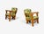 Stig Sandqvist, Brutalist Lounge Chairs, Pine, Green Fabric, Sweden, 1960s For Sale - Image 4 of 15