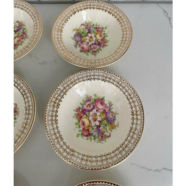 Mid 20th Century 22k Gold China Dessert Bowls-Set of 8 For Sale - Image 10 of 12