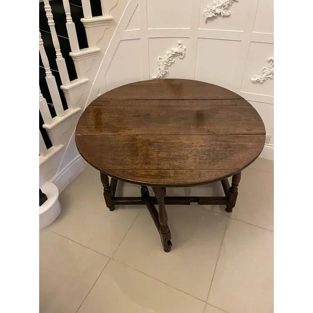 18th Century Antique Oak Drop Leaf Dining Table, 1780s For Sale - Image 10 of 11