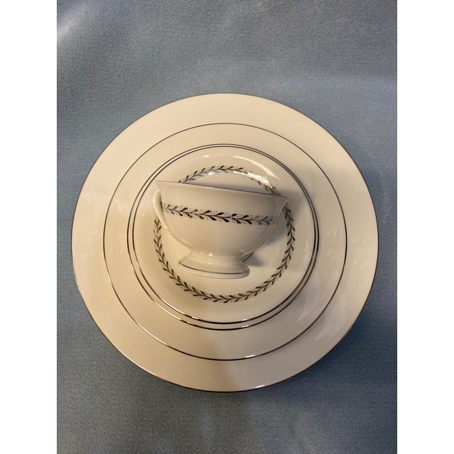 Mid-Century Modern 1970s Pickard Silver Wreath 5-Piece Place Setting Pattern 1098 For Sale - Image 3 of 18